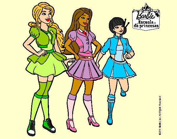 Dibujo Barbie y sus compañeros de equipo pintado por TiernaNany