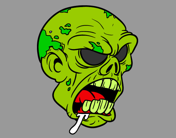 Dibujo Cabeza de zombi pintado por blaser21
