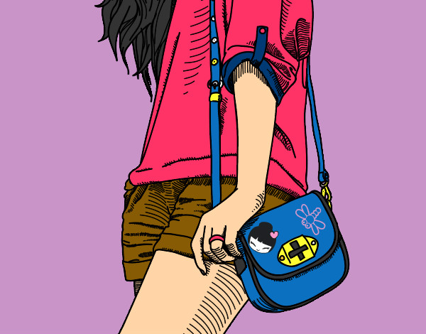 Dibujo Chica con bolso pintado por Alexxa19