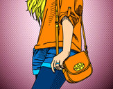 Dibujo Chica con bolso pintado por Aniita3