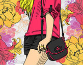 Dibujo Chica con bolso pintado por campster12