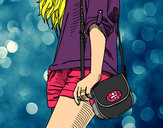 Dibujo Chica con bolso pintado por dalli2012