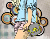 Dibujo Chica con bolso pintado por keith