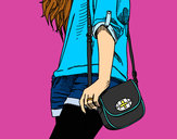 Dibujo Chica con bolso pintado por Sandriita