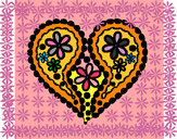 Dibujo Corazón de flores pintado por gissel1199