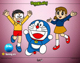 Dibujo Doraemon y amigos pintado por petisuis
