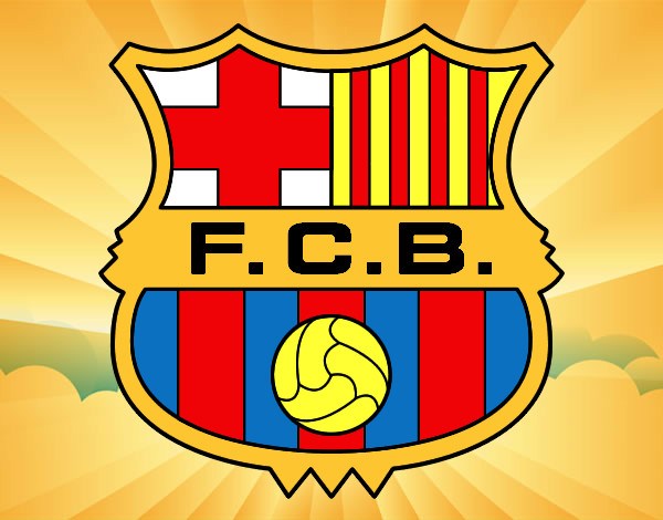 Dibujo Escudo del F.C. Barcelona pintado por mendoza