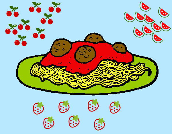 Dibujo Espaguetis con carne pintado por yesabel