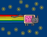 Dibujo Gato arcoíris pintado por mirim