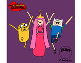 Dibujo Jake, Princesa Chicle y Finn pintado por SelinaVG