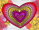 Dibujo Mandala corazón pintado por luciana9