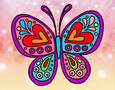 Dibujo Mandala mariposa pintado por coolman