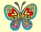 Dibujo Mandala mariposa pintado por danifinal