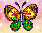 Dibujo Mandala mariposa pintado por fonomj