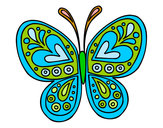 Dibujo Mandala mariposa pintado por superkei