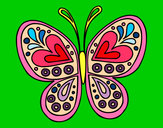 Dibujo Mandala mariposa pintado por victorya