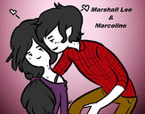 Dibujo Marshall Lee y Marceline pintado por Goku720