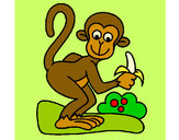 Dibujo Mono pintado por elli