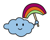 Dibujo Nube con arcoiris pintado por Jokys