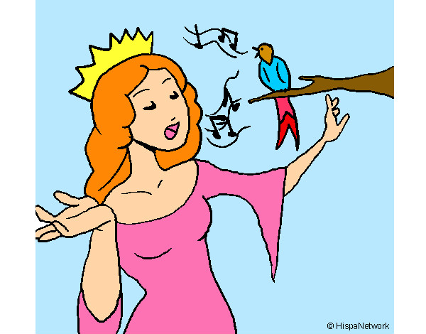 Dibujo Princesa cantando pintado por yesabel