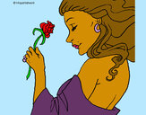 Dibujo Princesa con una rosa pintado por Myryan