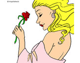 Dibujo Princesa con una rosa pintado por Rake333