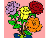 Dibujo Ramo de rosas pintado por yesabel