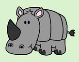 Dibujo Rinoceronte bebé pintado por victitor