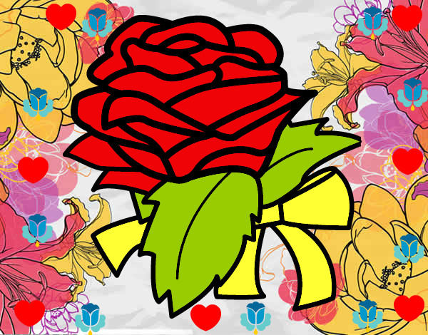 Dibujo Rosa, flor pintado por aizahari 