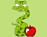 Dibujo Serpiente y manzana pintado por victitor