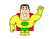 Dibujo Superhéroe saludando pintado por ximena2012