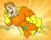 Dibujo Superhéroe volando pintado por jesuelmas 