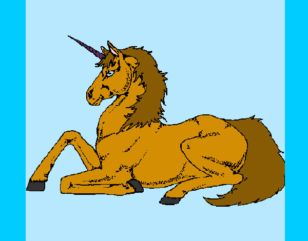 Dibujo Unicornio sentado pintado por NIK-Laura