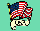 Dibujo Bandera de los Estados Unidos pintado por madalena