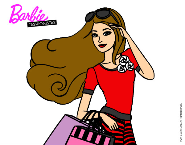 Dibujo Barbie con bolsas pintado por AnnieMCH