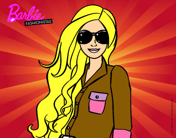 Dibujo Barbie con gafas de sol pintado por jule