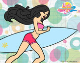 Dibujo Barbie corre al agua pintado por sara9