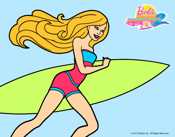 Dibujo Barbie corre al agua pintado por valeriagal