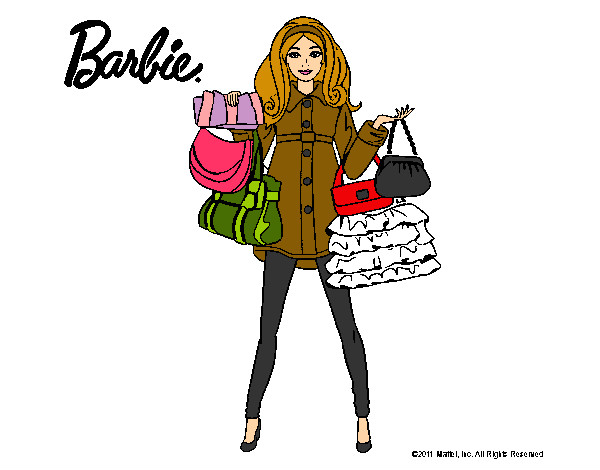 Barbie con multitud de bolsos