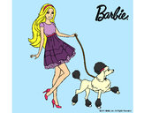 Dibujo Barbie paseando a su mascota pintado por Nati08