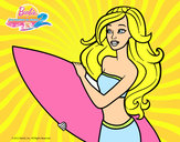Dibujo Barbie va a surfear pintado por jule