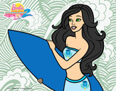 Dibujo Barbie va a surfear pintado por TiernaNany