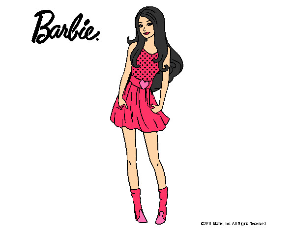Barbie con vestido fucsia