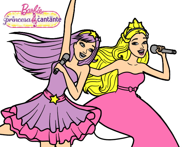 barbie und der Popstar singen allebeide zusammen....