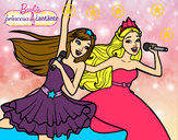 Dibujo Barbie y la princesa cantando pintado por Timigui