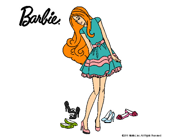 Barbie con vestido turquesa
