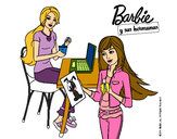 Dibujo Barbie y su hermana merendando pintado por AnnieMCH
