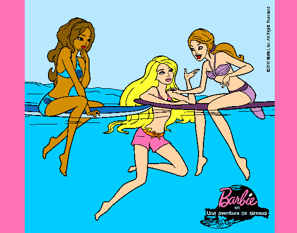 Dibujo Barbie y sus amigas pintado por janami