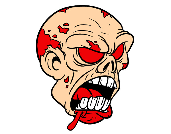 Dibujo Cabeza de zombi pintado por markitoo