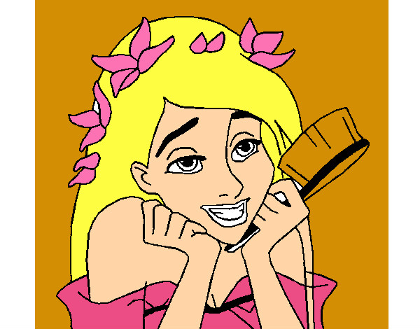 Dibujo Chica con cepillo en la mano pintado por bellaloba